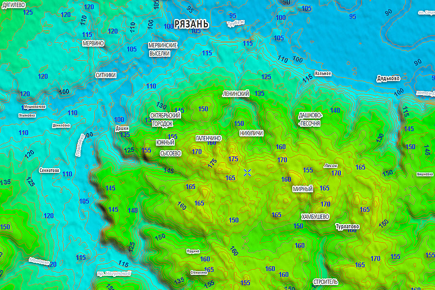 Карта над уровнем моря